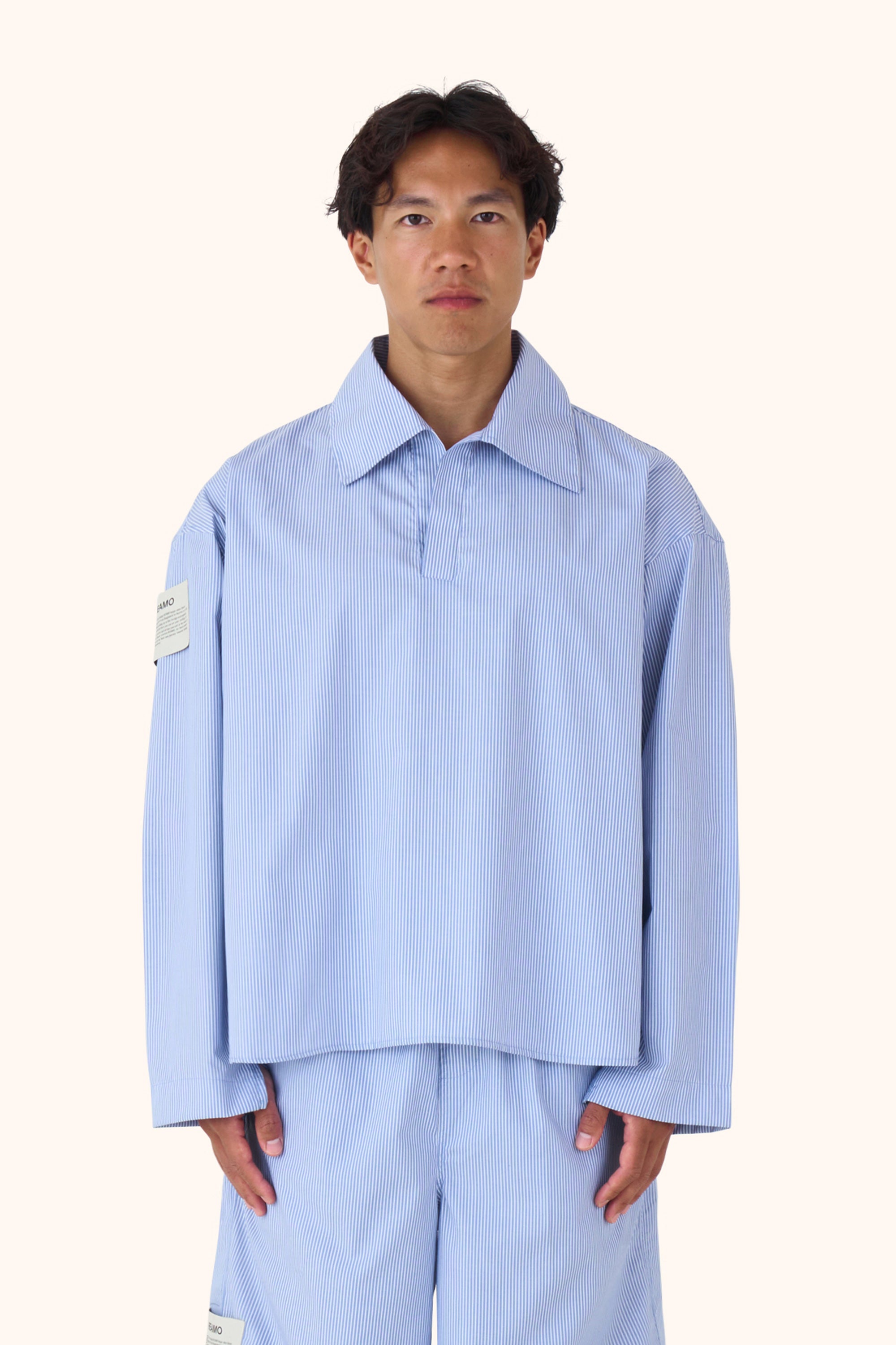 Nara Blue Pinstripe Polo