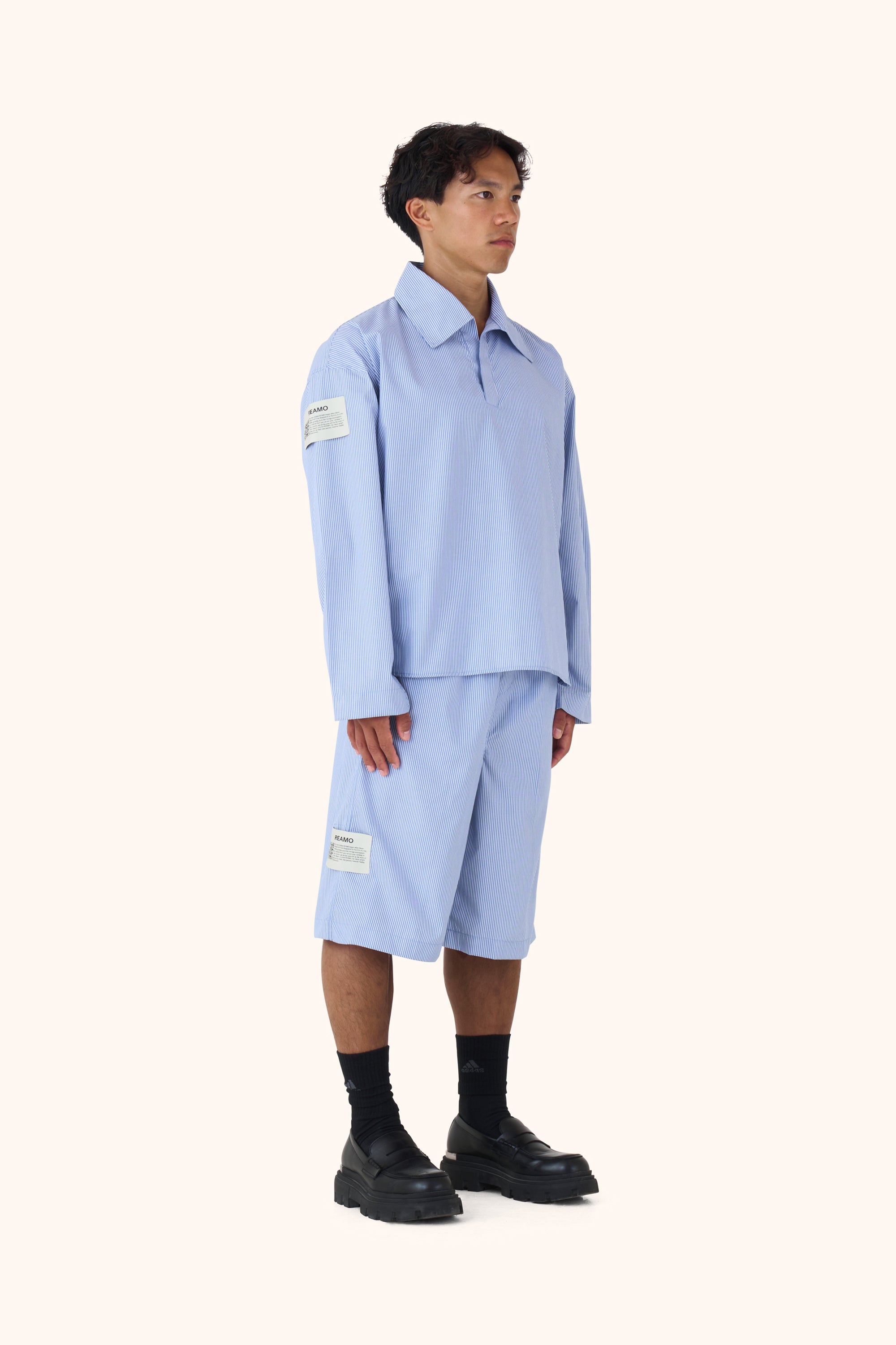 Nara Blue Pinstripe Polo