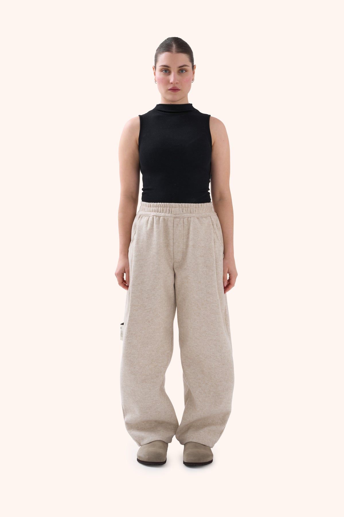 Sha Pleated Sandstone Trousers
