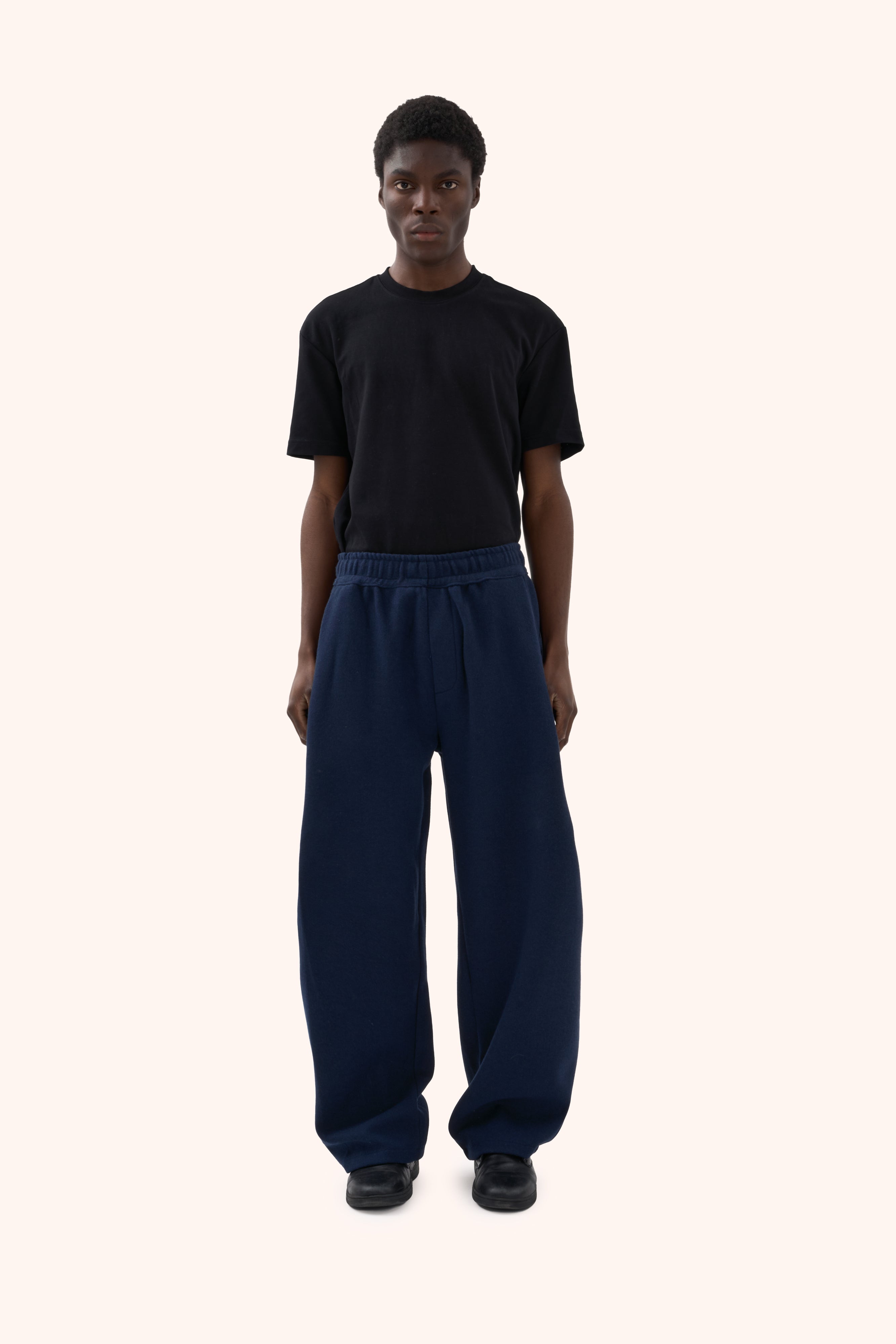 Sha Pleated Navy Trousers