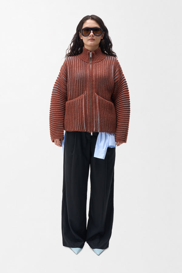 NIROB WOOL KNIT ZIPPER