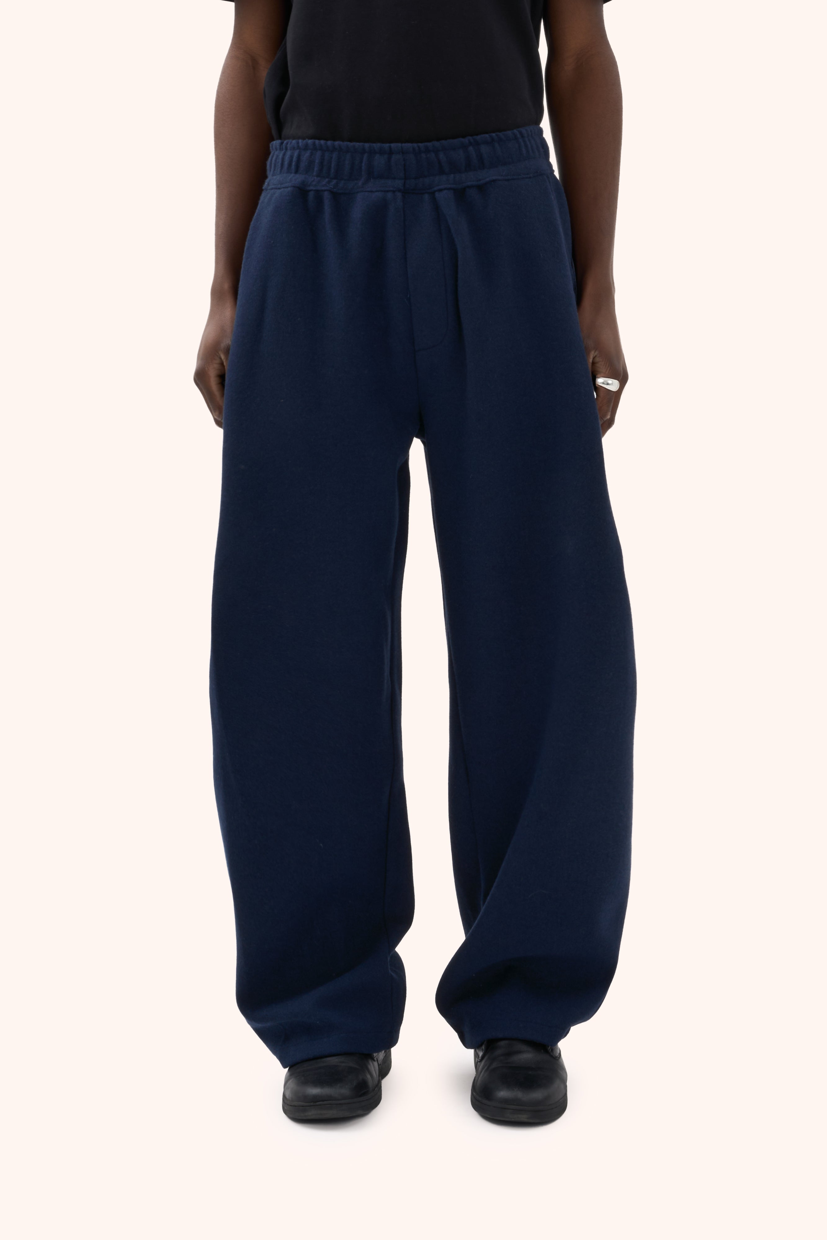 Sha Pleated Navy Trousers