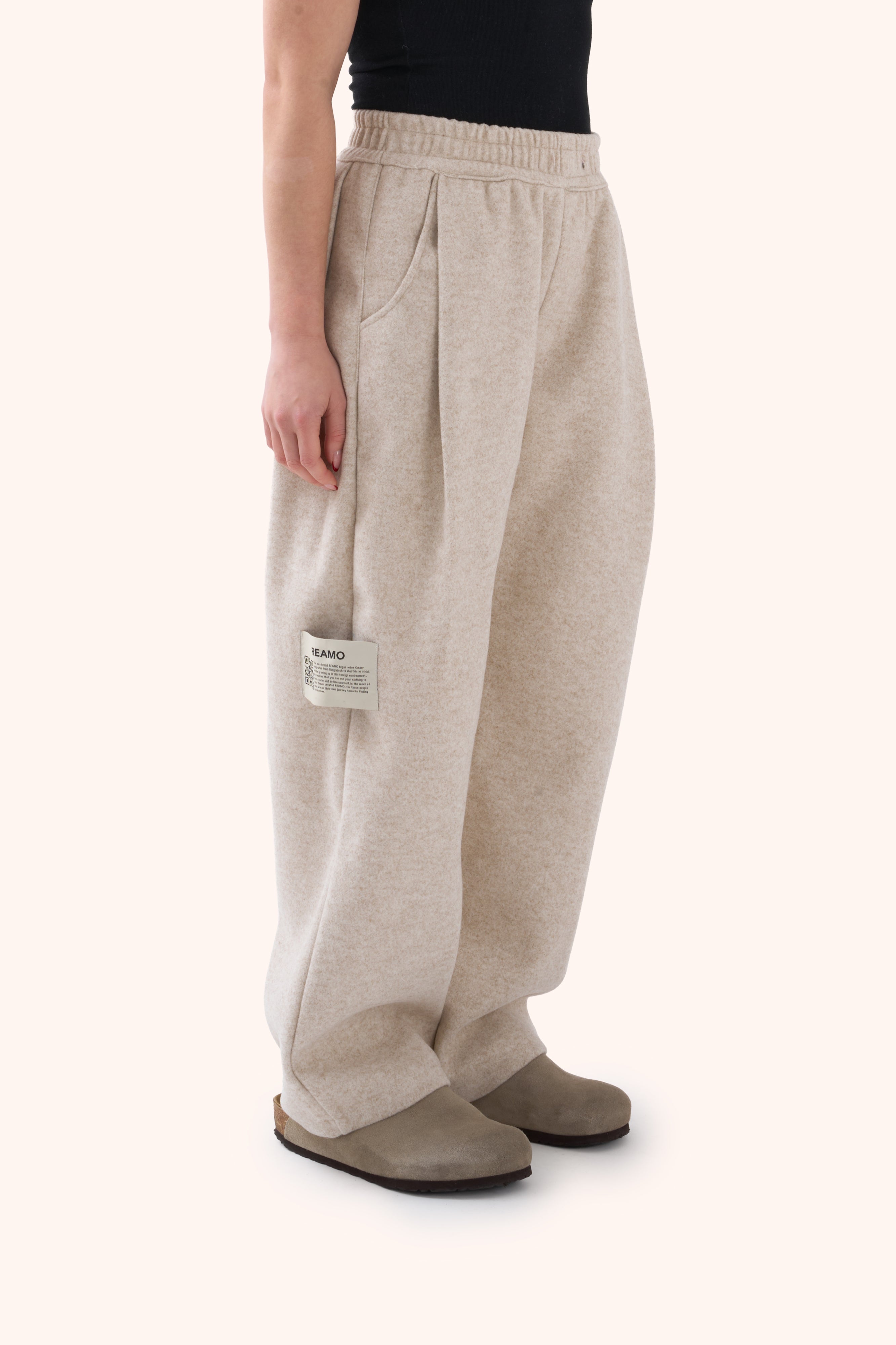 Sha Pleated Sandstone Trousers