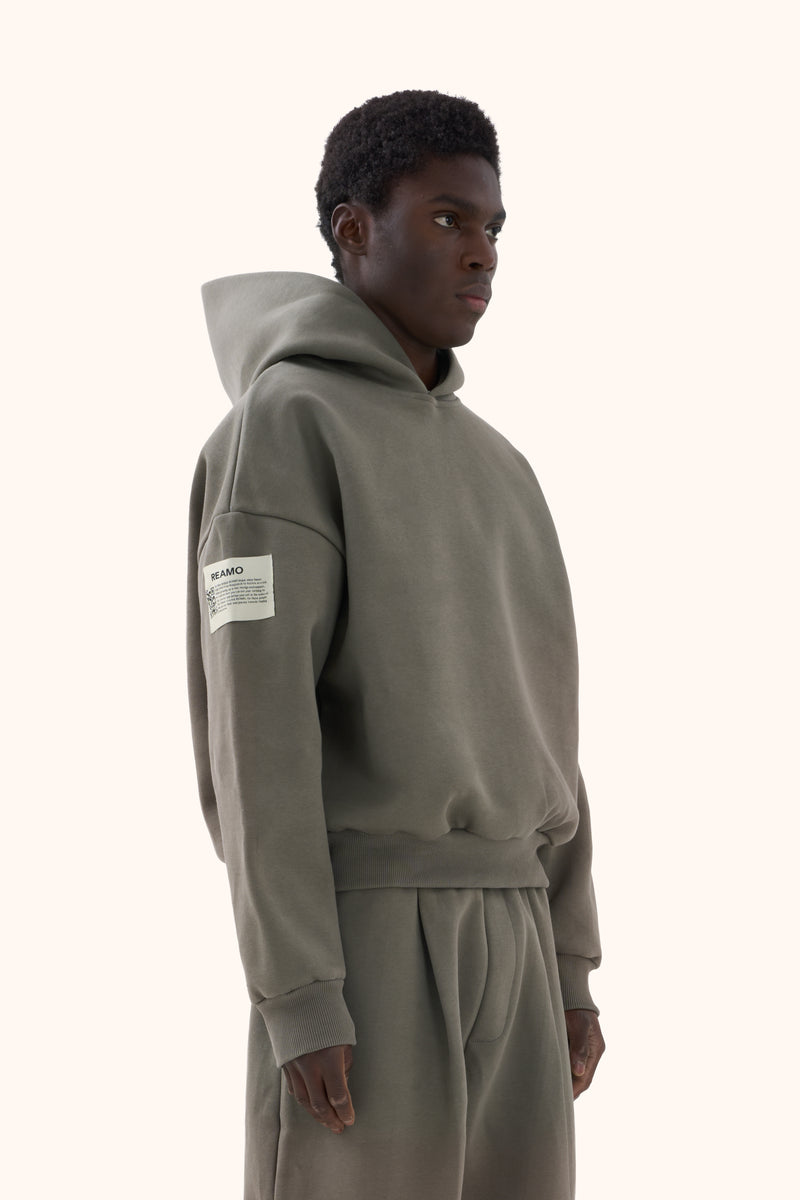 Asha Sage Grey Hoodie V2 – REAMO Vienna, image 3
