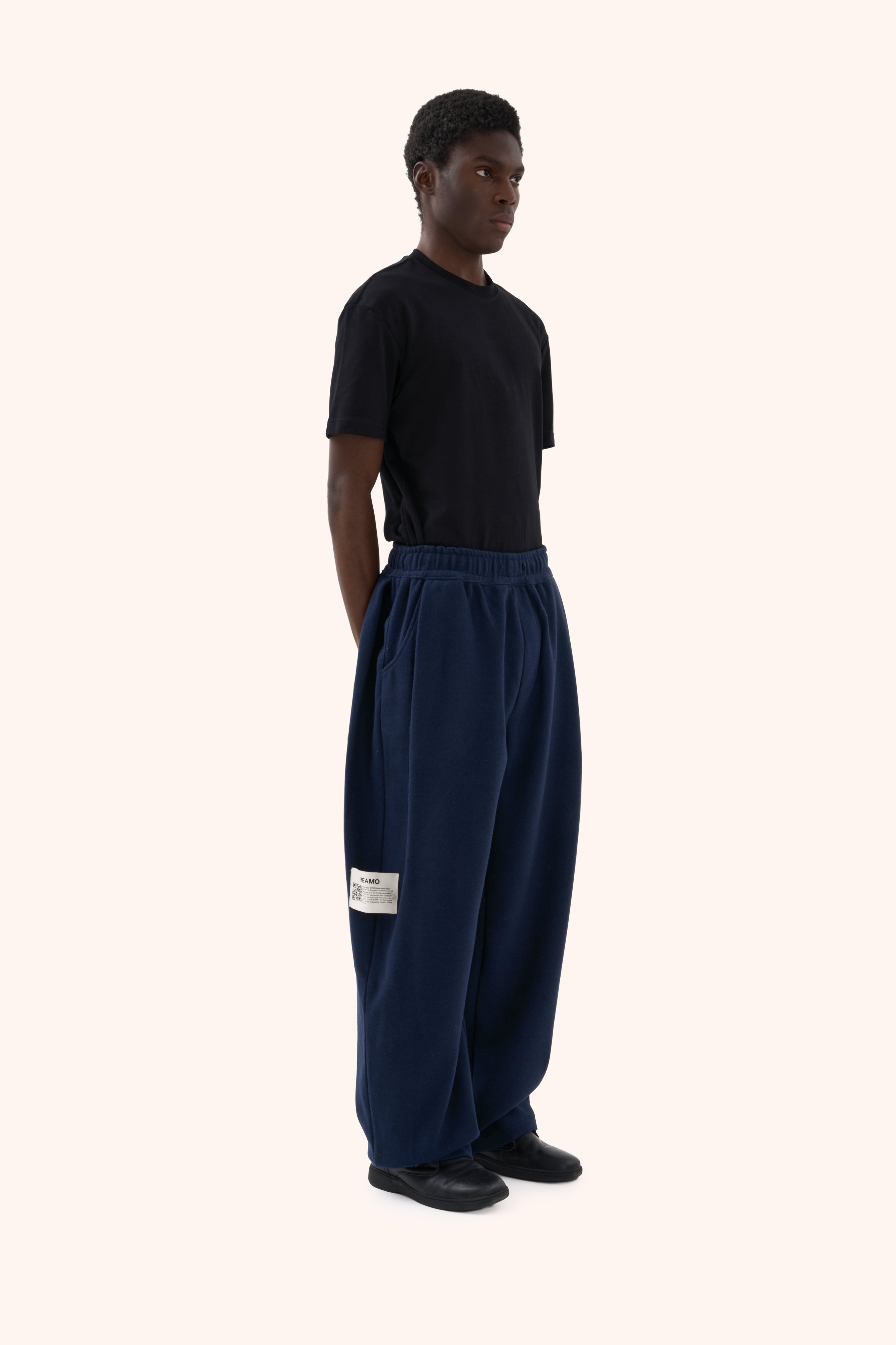 Sha Pleated Navy Trousers