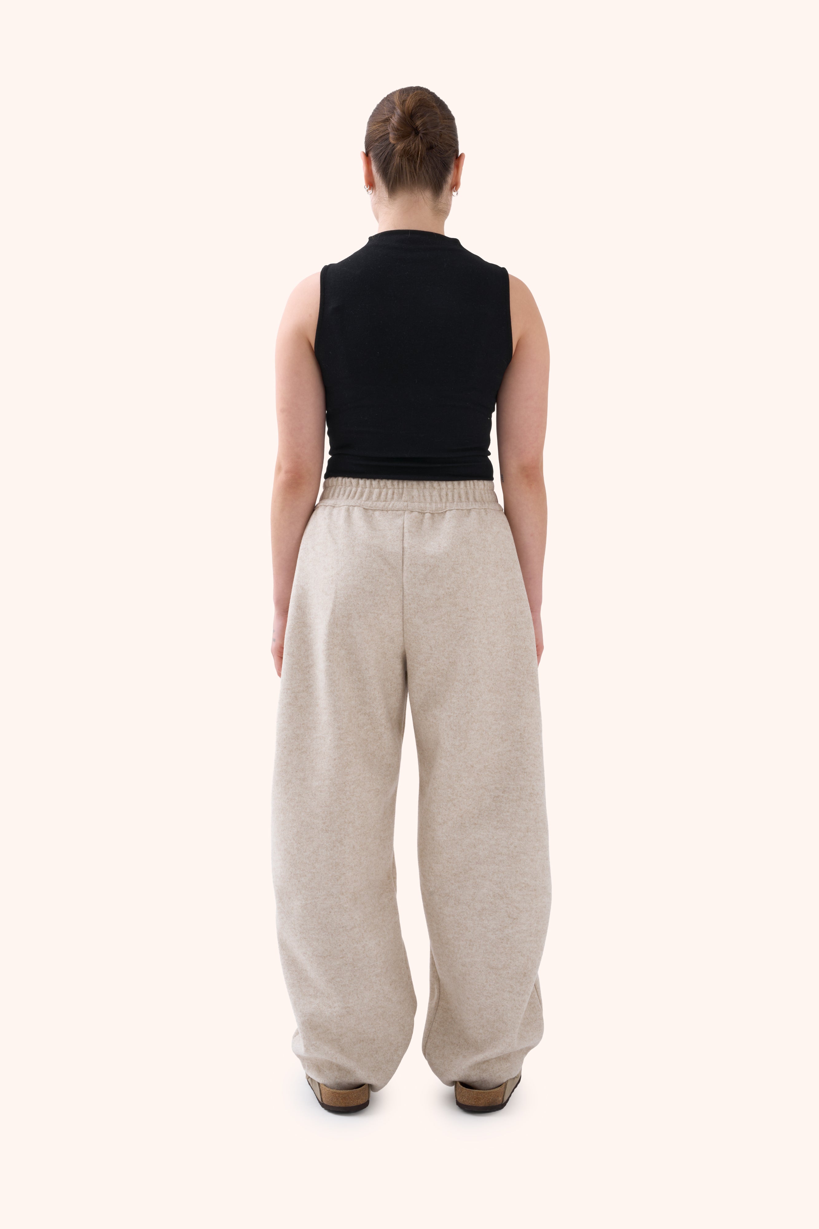 Sha Pleated Sandstone Trousers