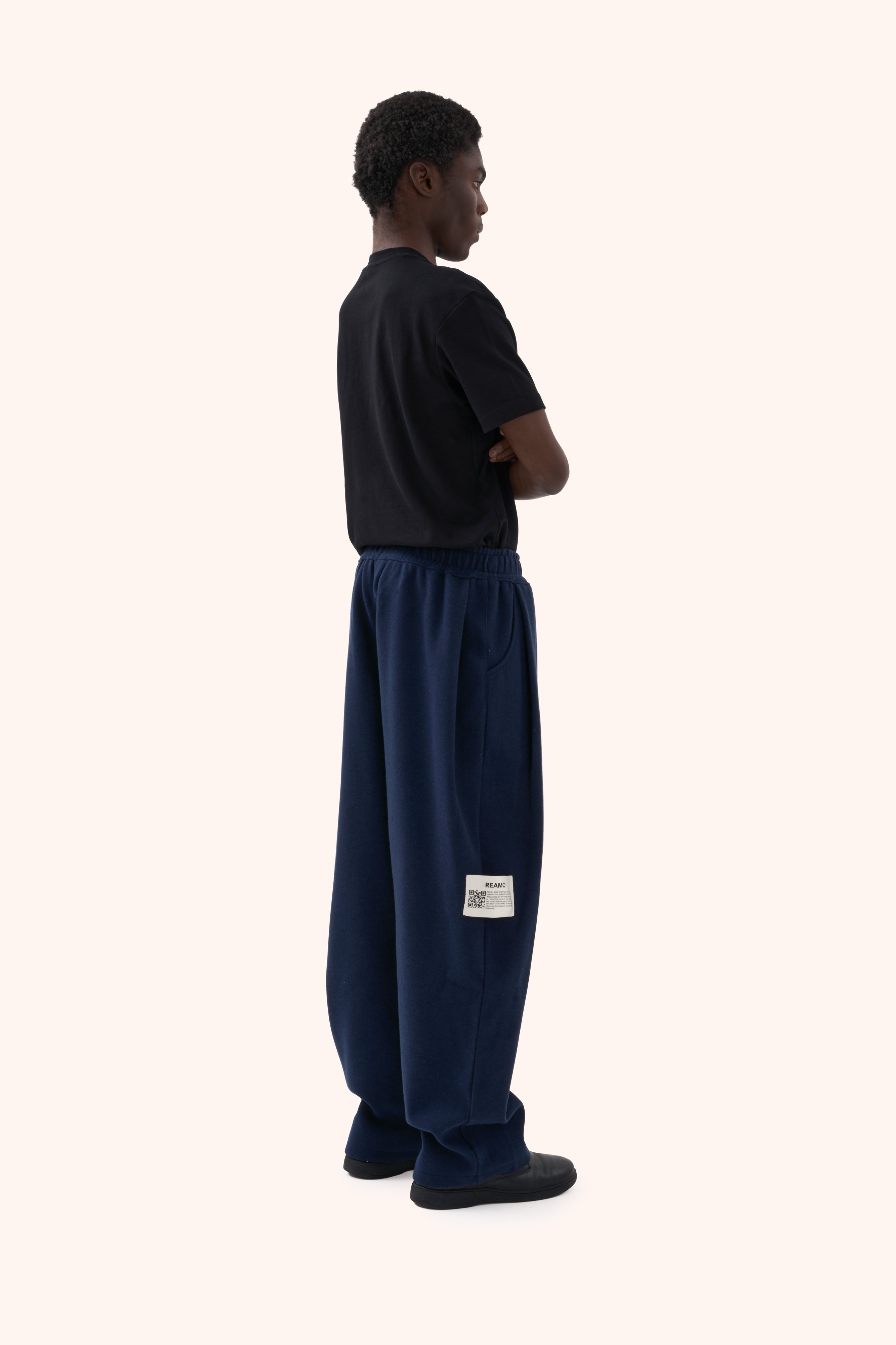 Sha Pleated Navy Trousers