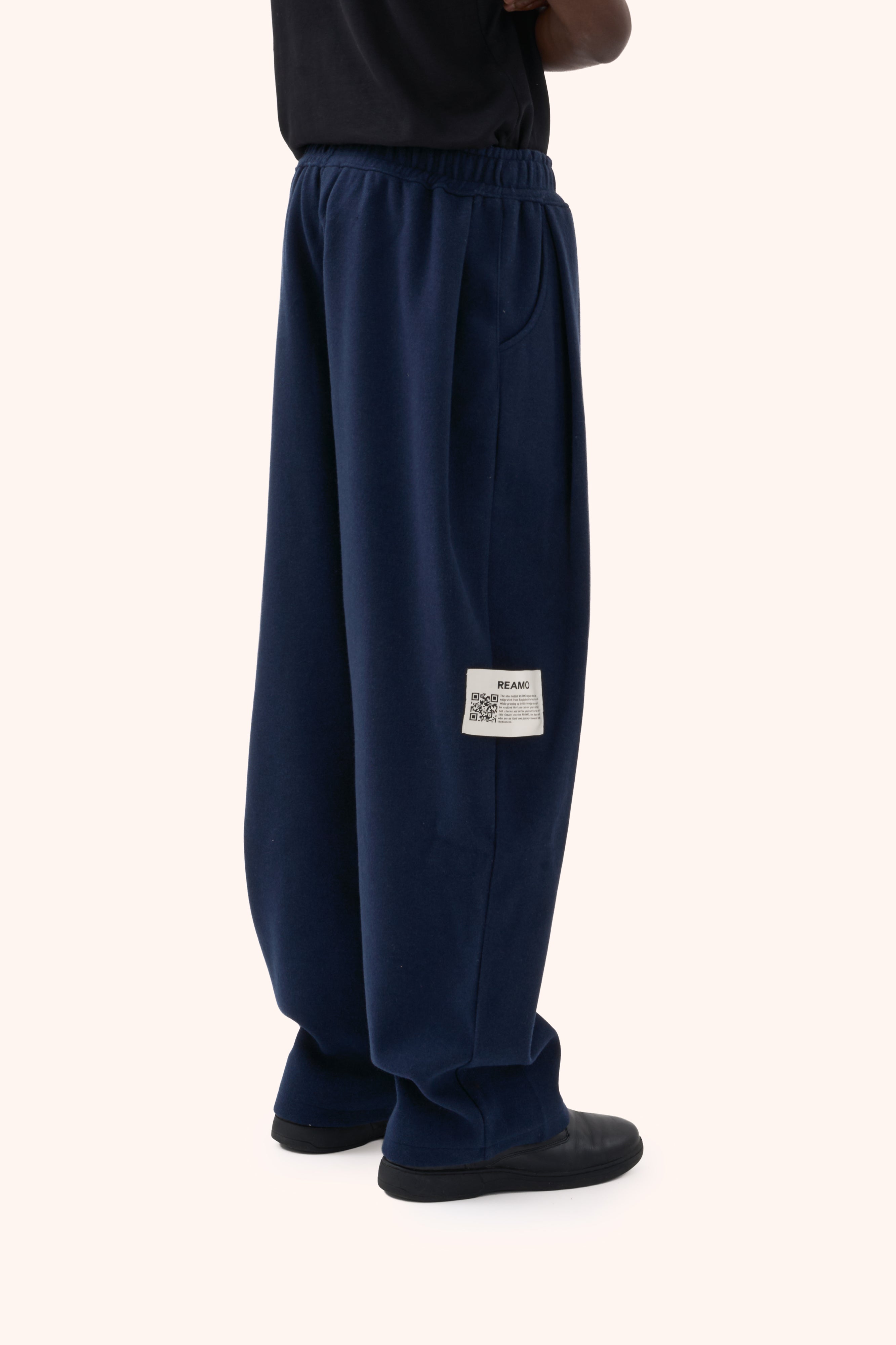Sha Pleated Navy Trousers