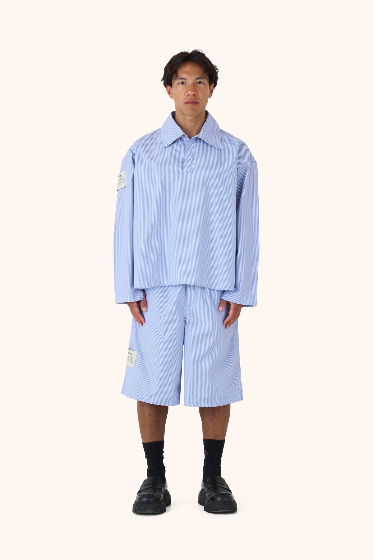 Shula Blue Pinstripe Jorts