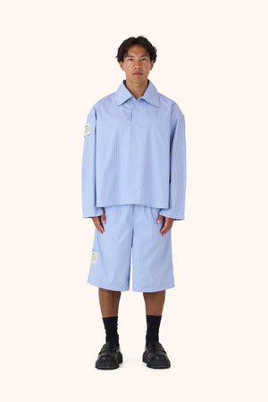 Shula Blue Pinstripe Jorts