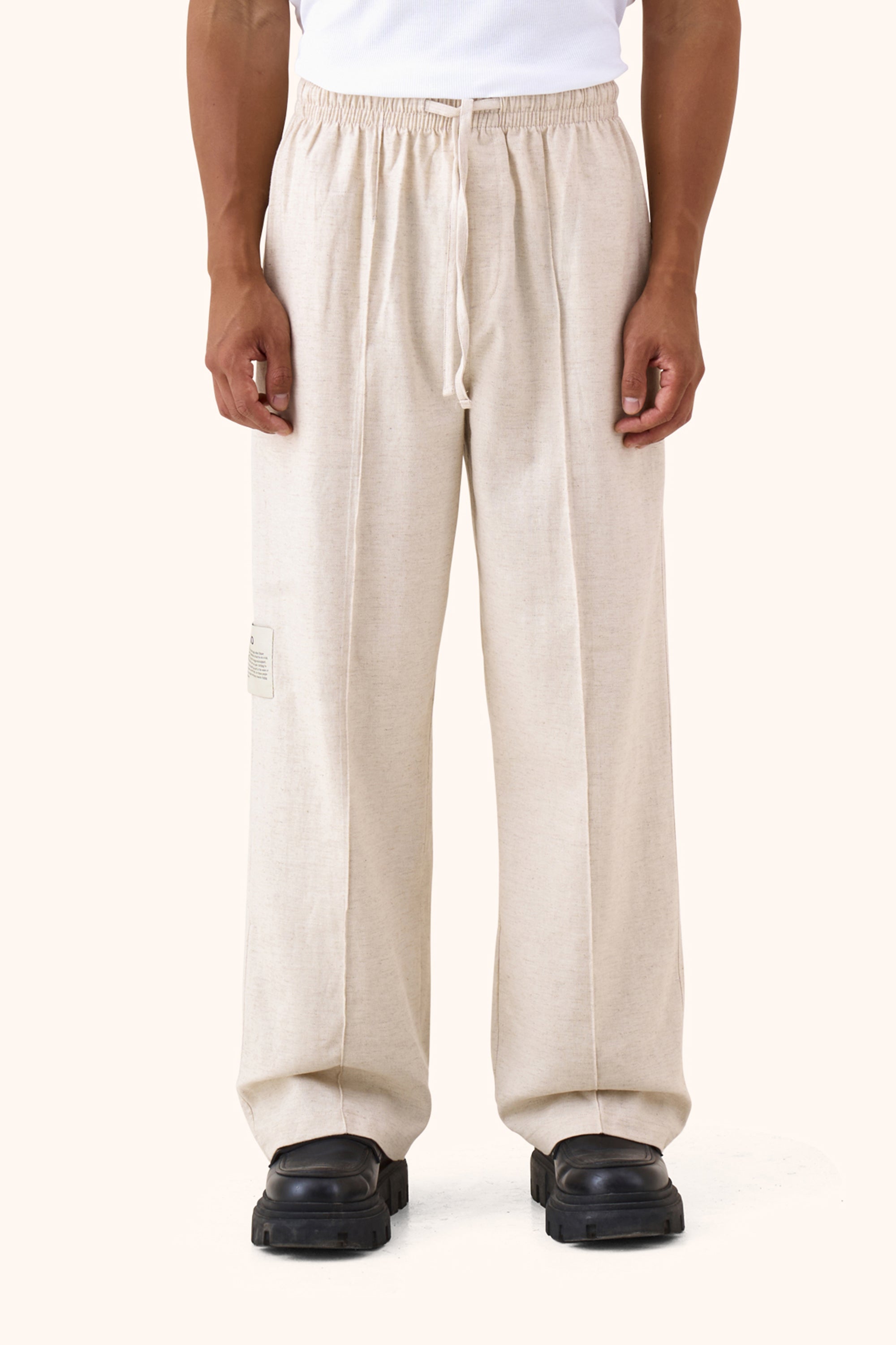 Sha Sandstone Linen Trousers