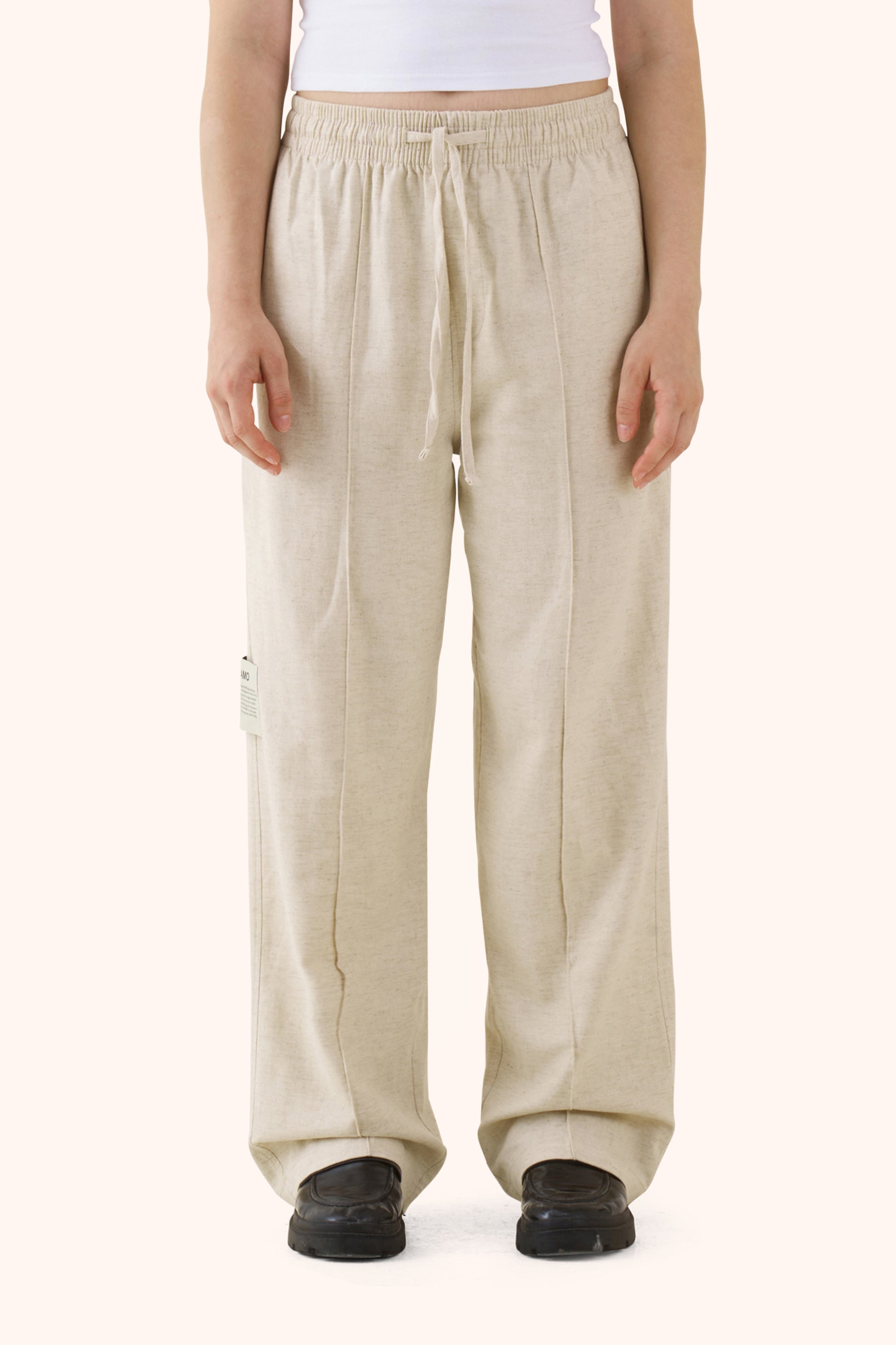 Sha Sandstone Linen Trousers