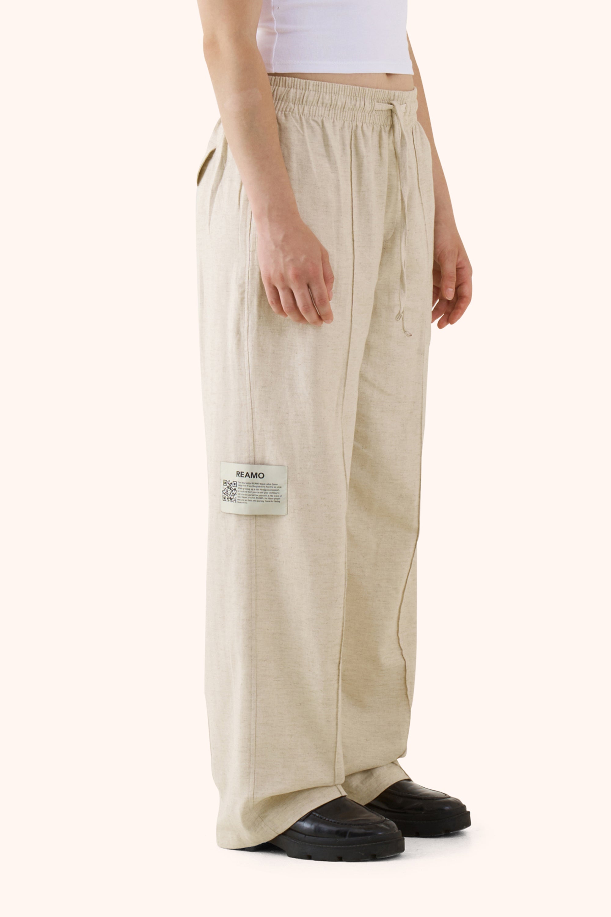 Sha Sandstone Linen Trousers