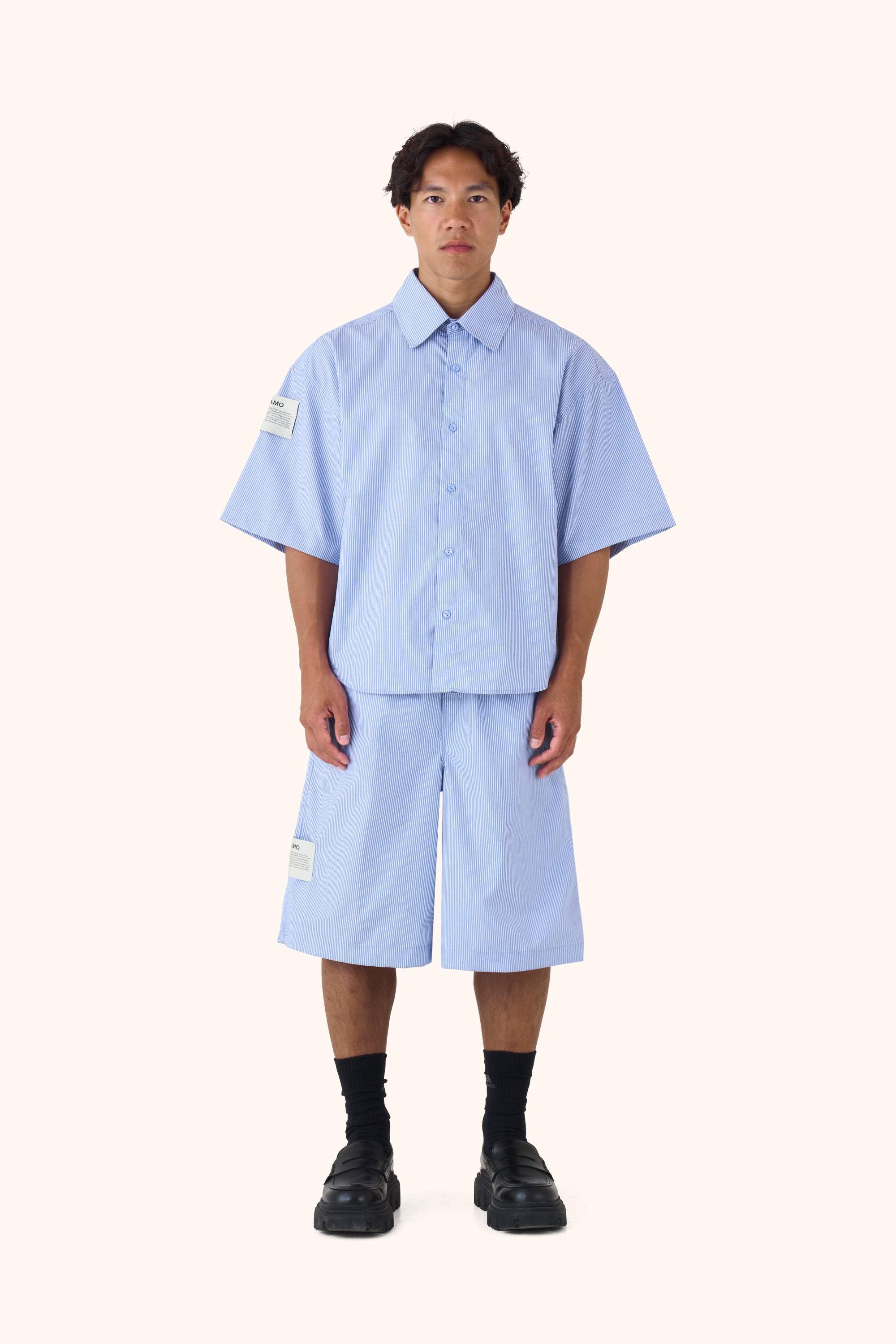 Shula Blue Pinstripe Jorts