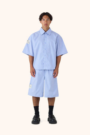 Shula Blue Pinstripe Jorts