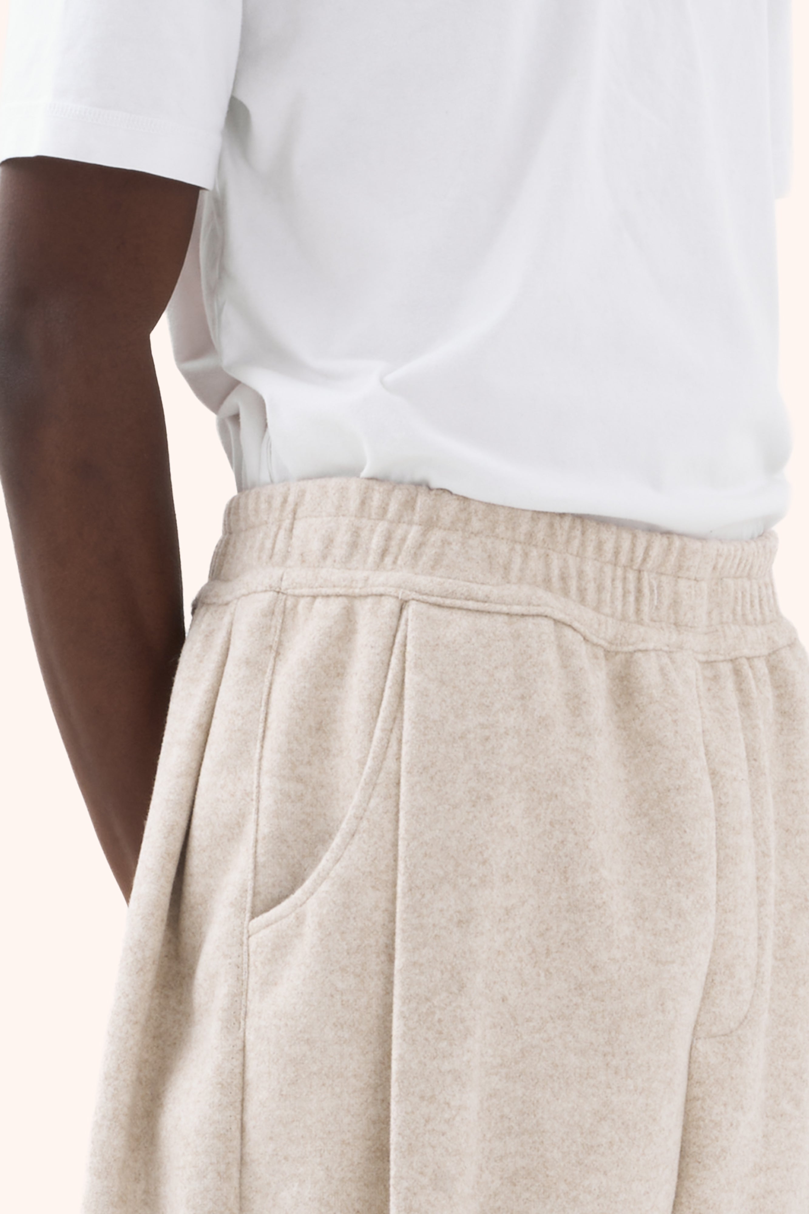 Sha Pleated Sandstone Trousers